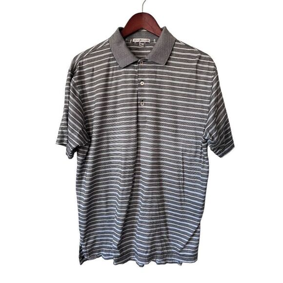Peter Millar Gray White Classic Polo Men's Size M Golf Athleisure Capsule - Picture 1 of 10
